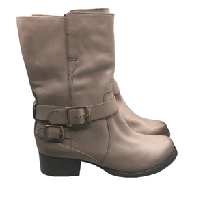 Clarks Boots With Buckle Strap Trim Monica Soul Tan sz 7.5 New Without Box